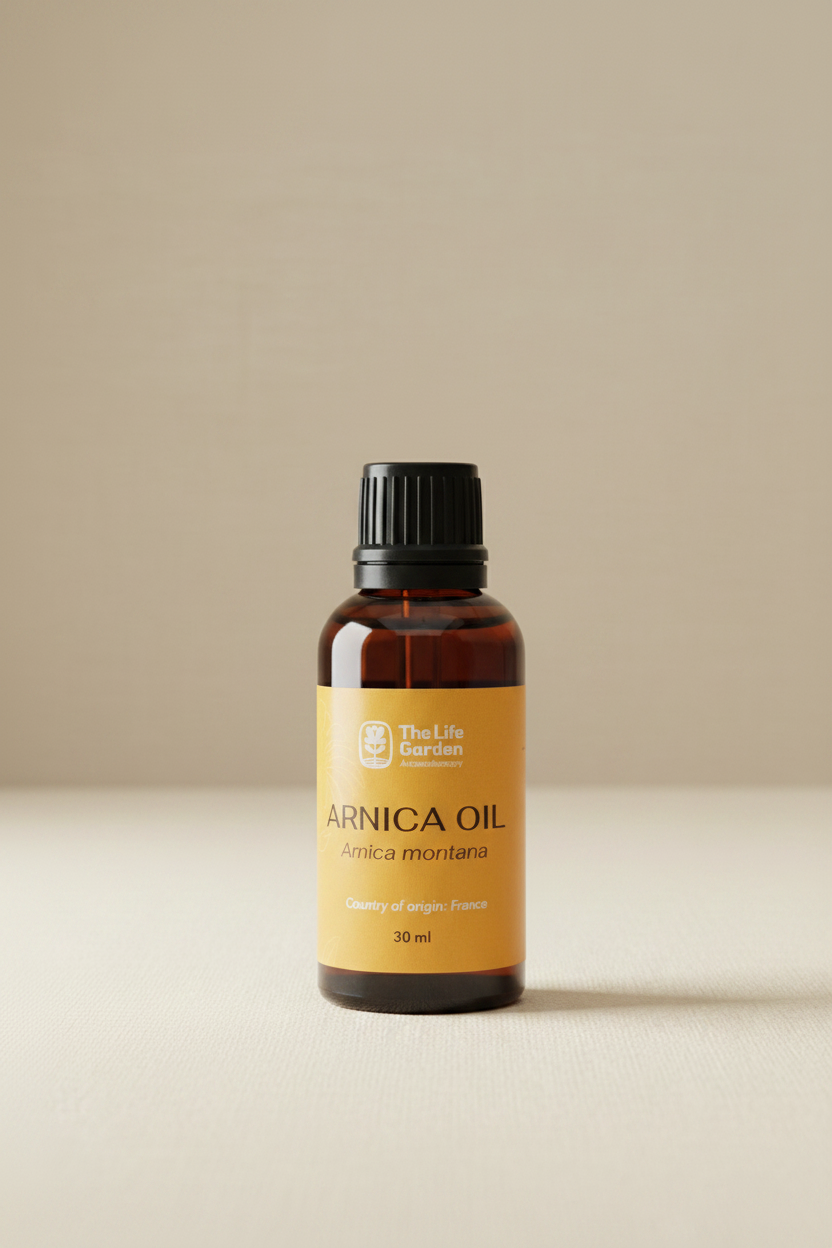 Arnica Oil - Black Cap in Studio Setting