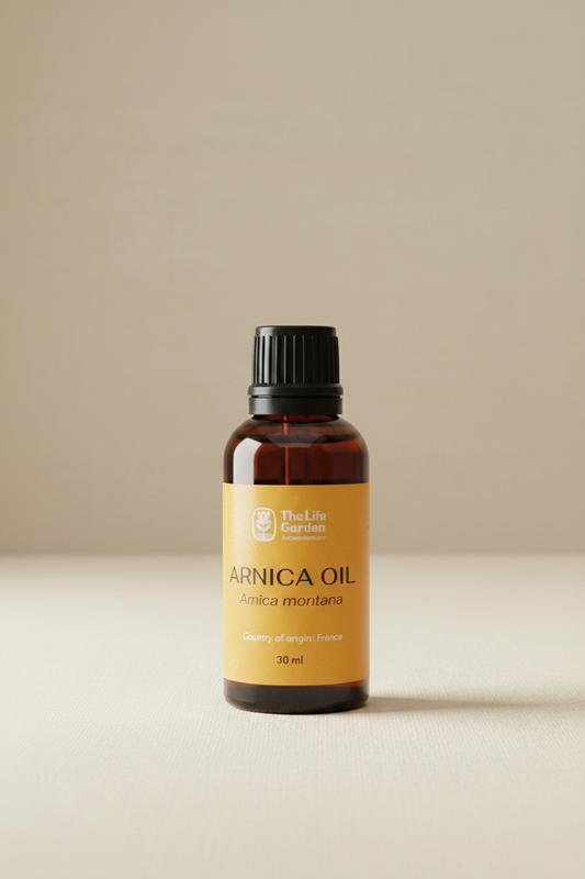 Arnica Oil - Black Cap in Studio Setting